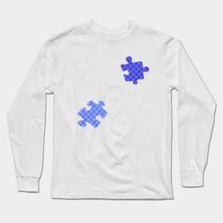 Blue and purple puzzle pieces Long Sleeve T-Shirt